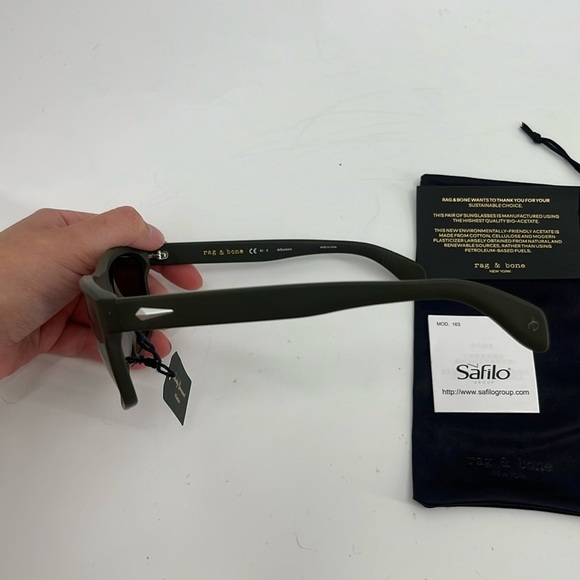 Rag & Bone Aron Sunglasses Matte Green NWT - Picture 8 of 10